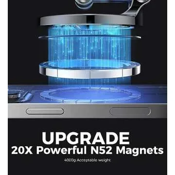 ADIUPUL Folding Fits Magsafe Car Mount【Military Grade All Metal】 for iPhone Car Mount, Magnetic Phone Holder for Car Fit for iPhone 14 13 12 Pro Max Plus Mini