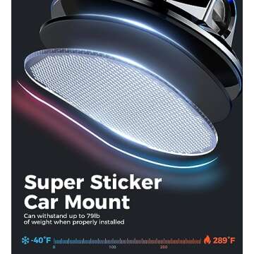 ADIUPUL Folding Fits Magsafe Car Mount【Military Grade All Metal】 for iPhone Car Mount, Magnetic Phone Holder for Car Fit for iPhone 14 13 12 Pro Max Plus Mini