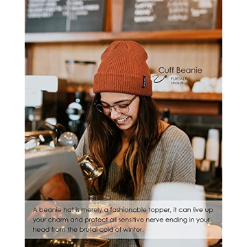 FURTALK Beanie Hat for Women Men Winter Hat Womens Cuffed Beanies Knit Skull Cap Warm Ski Hats White