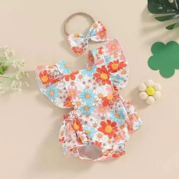 ZAXARRA Baby Girls 2Pcs Summer Outfit with Headband