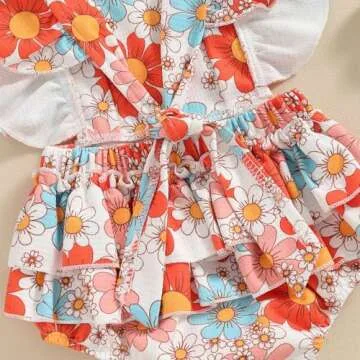 ZAXARRA Baby Girls 2Pcs Summer Outfit with Headband
