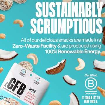 The GFB Coconut Cashew Protein Bites - Gluten Free, Plant Based, Non GMO, Sustainably Made – Ridiculously Tasty, Healthy, Vegan, Protein Energy Balls, 4 oz (6 Count)