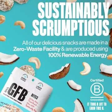 The GFB Coconut Cashew Protein Bites - Gluten Free, Plant Based, Non GMO, Sustainably Made – Ridiculously Tasty, Healthy, Vegan, Protein Energy Balls, 4 oz (6 Count)