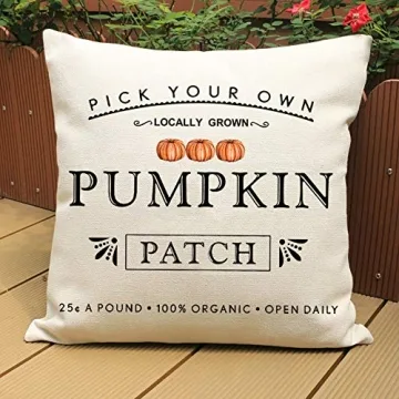 Kithomer Fall Pumpkin Patch Pillow Covers 18x18
