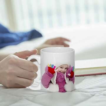 UOhost 6 PCS 15 OZ Sublimation Mugs White Coated Ceramic Coffee Cups,Classic Drinking Cups with Handles, DIY Mugs for Milk,Tea,Latte