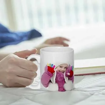 UOhost 6 PCS 15 OZ Sublimation Mugs White Coated Ceramic Coffee Cups,Classic Drinking Cups with Handles, DIY Mugs for Milk,Tea,Latte