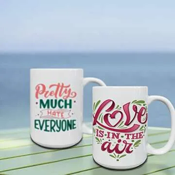 UOhost 6 PCS 15 OZ Sublimation Mugs White Coated Ceramic Coffee Cups,Classic Drinking Cups with Handles, DIY Mugs for Milk,Tea,Latte