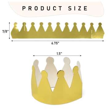 Gift Boutique 100 Pieces Gold Crown Paper Napkin Rings Golden Crowns Napkin Ring Holders Wedding Nap...