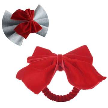 Set of 12 Christmas Napkin Rings, Red Bow Napkin Holder Rings, Elegant Velvet Napkin Rings for Wedding for Dinning Table Setting Party Wedding Family Gatherings