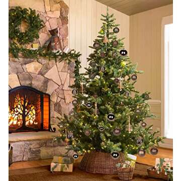 30PCS 2.36" Christmas Ball Ornaments Shatterproof Brown Christmas Tree Decorations Xmas Tree Balls Halloween Ornaments Décor