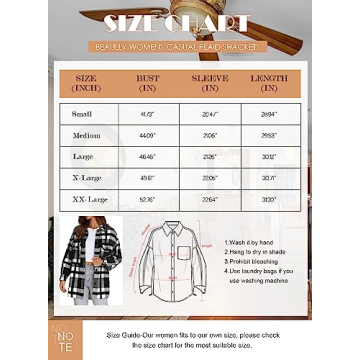 Plaid Flannel Button Down Shirt for Women - Black