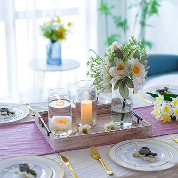 Hewory Glass Cylinder Vases Set of 6 for Centerpieces