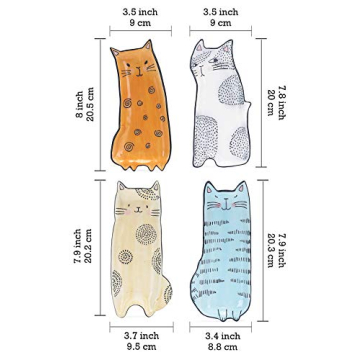 Stylish Bico Cartoon Cat Ceramic Plates Set of 4