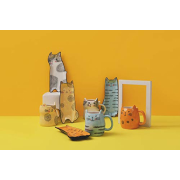 Stylish Bico Cartoon Cat Ceramic Plates Set of 4