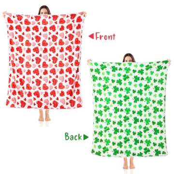 Reversible Shamrock & Heart Blanket for Cozy Festivities