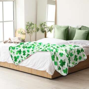 Reversible Shamrock & Heart Blanket for Cozy Festivities
