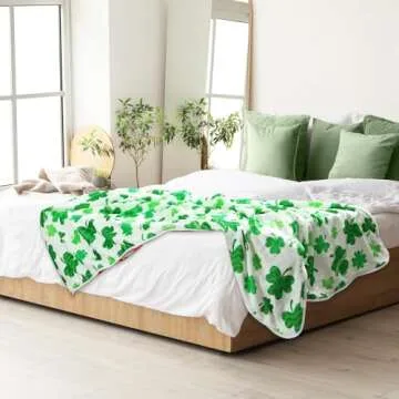 Reversible Shamrock & Heart Blanket for Cozy Festivities