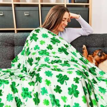 Reversible Shamrock & Heart Blanket for Cozy Festivities