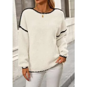KIRUNDO Oversized Chunky Knit Sweater for Women