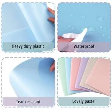 HABGP 6 Pack Colored File Folders with Pockets and Business Card Holder, Pastel Decorative Pocket Folders for Documents, Cute Plastic Folders for Filing Cabinet, School, Office, Resume Portfolio