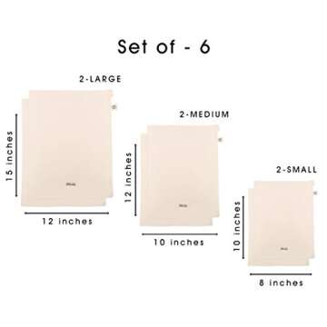 Reusable Cotton Produce Bags - Eco Friendly & Durable