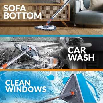 Generic Sekundoj Wall Cleaning Mop with Long Handle 85 inches, Wall Cleaner Kit with 6 Microfiber Re...