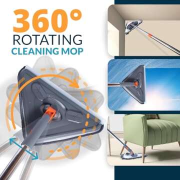 Sekundoj Wall Cleaning Mop with Long Handle 85 inches