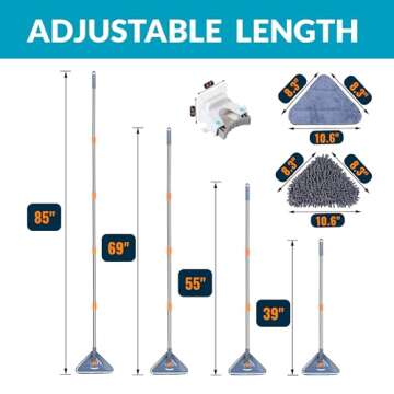 Sekundoj Wall Cleaning Mop with Long Handle 85 inches