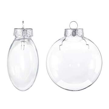 Auihiay 3.15 Inch Christmas Plastic Discs Ornaments, Clear Disc Balls Fillable for DIY Craft Projects, Valentines Day, Wedding, Birthday, Party, Home Decor (Pack of 6)