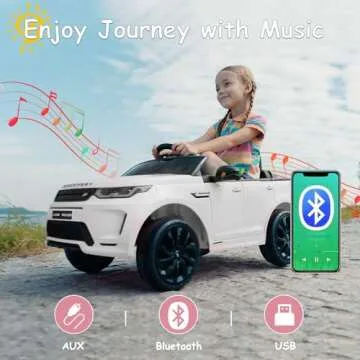 TEOAYEAH 12V Lithium Battery Powered Licensed Land-Rover Electric Car for Kids, Longer Playtime, Parent Remote Control Ride on Car, Wireless Music, Luxury Ride on Toys