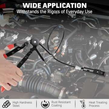 9PCS Hose Clamp Pliers, Long Reach Hose Clamp Tool Remover for Water Hose and Automotive Coolant Radiator Heater with Flexible Wire Long Reach Hose Clamp and Flat Band Pliers