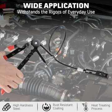 9PCS Hose Clamp Pliers, Long Reach Hose Clamp Tool Remover for Water Hose and Automotive Coolant Radiator Heater with Flexible Wire Long Reach Hose Clamp and Flat Band Pliers