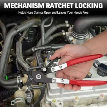 9PCS Hose Clamp Pliers, Long Reach Hose Clamp Tool Remover for Water Hose and Automotive Coolant Radiator Heater with Flexible Wire Long Reach Hose Clamp and Flat Band Pliers