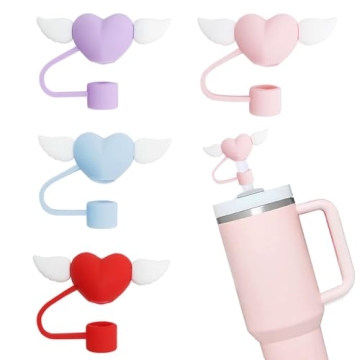 Cute Reusable Silicone Straw Covers that Fit Stanley Tumblers