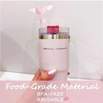 Cute Reusable Silicone Straw Covers that Fit Stanley Tumblers