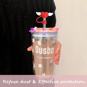 Cute Reusable Silicone Straw Covers that Fit Stanley Tumblers