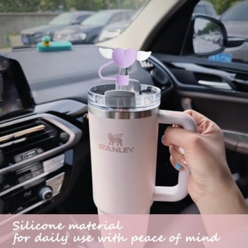Cute Reusable Silicone Straw Covers that Fit Stanley Tumblers