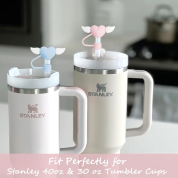 Cute Reusable Silicone Straw Covers that Fit Stanley Tumblers