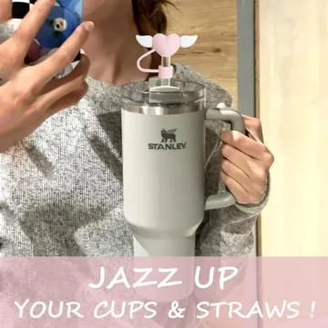 Cute Reusable Silicone Straw Covers that Fit Stanley Tumblers
