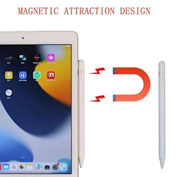 Stylus Pen for iPad with Palm Rejection, Bluetooth Active iPad Pencil Compatible with Apple iPad Pro 12.9/11, iPad 9/8/7/6 Gen, Mini 6/5, Air 5/4/3 Apple Pen with Battery Level Display