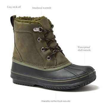 Lands' End Wynn Snow Boots for Kids - Insulated Waterproof Winter Snow Duck Boots for Boys and Girls...