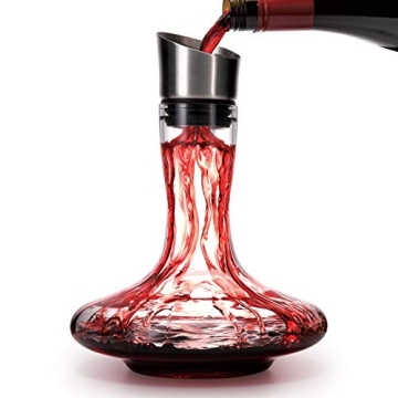 Crystal Wine Decanter with Aerator - Lead-Free Elegance