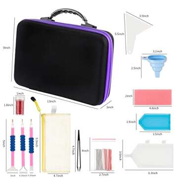 Douorgan 60-Slot Diamond Art Storage Case - Portable Shockproof Organizer and Accessory Box for Jewelry Beads