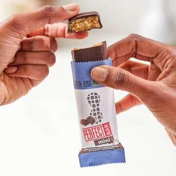 Perfect Bar Mini, Chocolate Covered Peanut Butter Protein Bar, Protein Snack, Snack Bar, Organic, Gluten Free, Soy Free, Non GMO, No Sugar Alcohols, 1.05 Ounce Bar, 18 Count