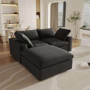 WJShome Cloud Modular Sectional Sofa Couch Ottoman,White