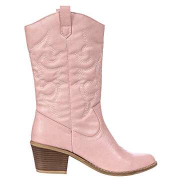 Charles Albert Women's Mid-Heeled Cowboy Boots, Blush (11)