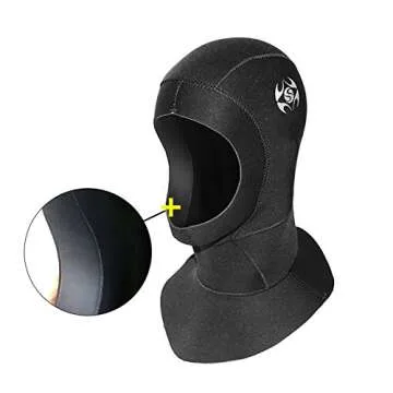 Neoprene Wetsuit Hood Scuba Diving Hood 3MM 5MM for Men Women Youth, Bib Dive Cap Surfing Thermal Hood for Kayaking Snorkeling Swimming Sailing Canoeing Water Sports