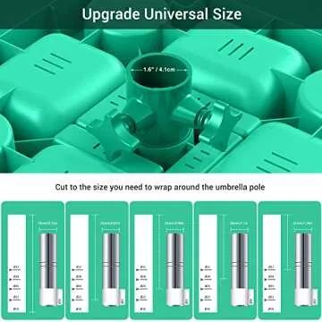 Keten 16" Beach Umbrella Table Tray with 4 Cup Holders, 4 Snack Compartments, 4 Sunglasses Holes, 4 Phone Slots, Umbrella Table for Beach, Patio, Garden, Swimming Pool