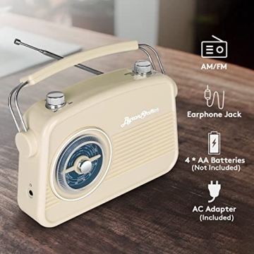 ByronStatics Portable Vintage Radio Best for Music Lovers