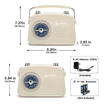 ByronStatics Portable Vintage Radio Best for Music Lovers